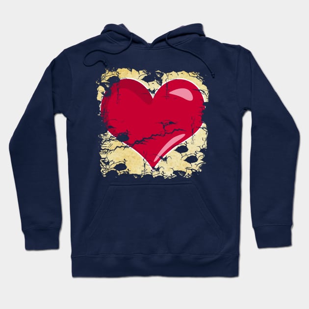 Vintage Heart - Valentines Hoodie by Fun Funky Designs